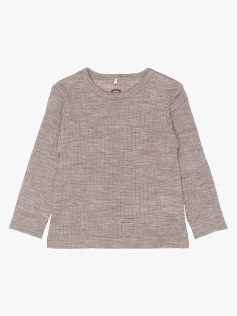 Mikk-Line  Pitkähihainen T-paita Merinovilla, Melange Denver