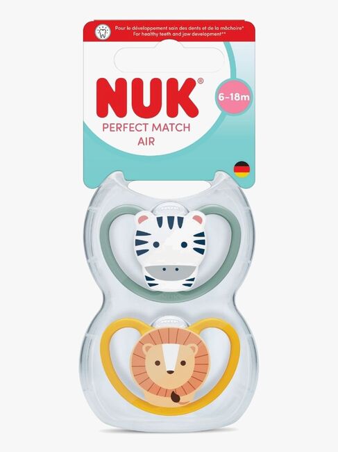 NUK Perfect Match Air Tutti 2-pack Koko 2, Zebra/Lion