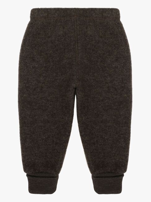 Mikk-Line Fleecehousut Merinovilla, Dark Brown Melange