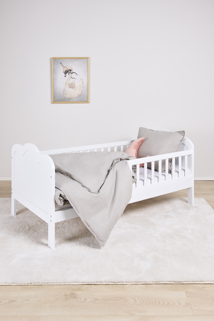 JLY DREAM Juniorisänky ESTER + Sängynaluslaatikko & Patja 70x140, Valkoinen