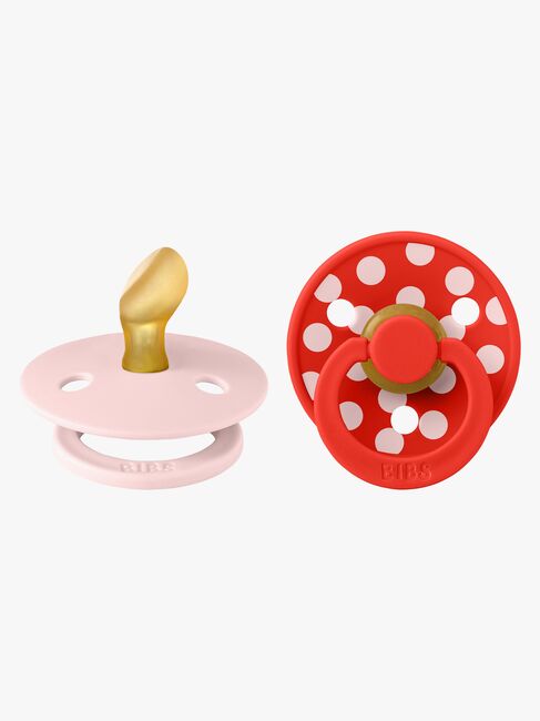 BIBS Studio Colour Polka Tutti 2-pack Lateksi Koko 1 Anatominen, Blossom/Candy Apple