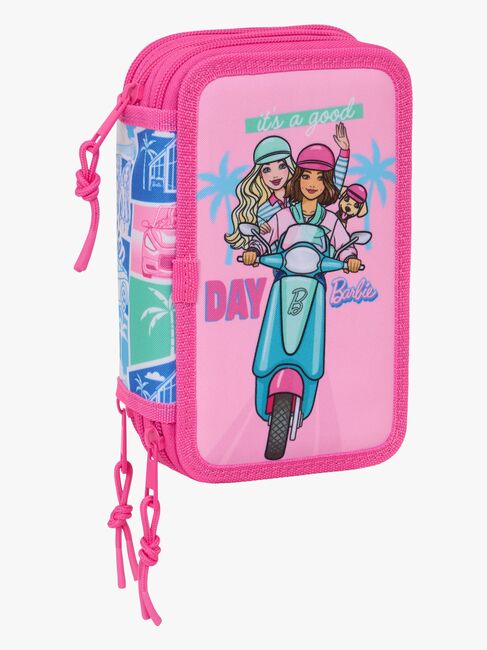 Barbie  Täytetty Kolmilokeroinen Penaali 37 Osaa, Sininen/Vaaleanpunainen