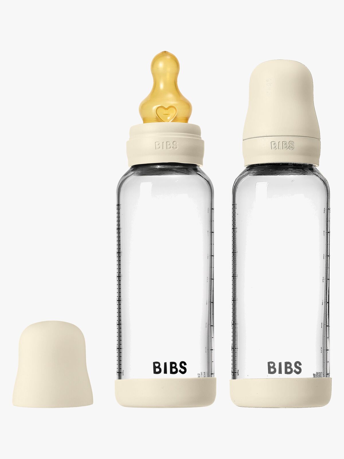BIBS Medium Flow Lasi Tuttipullo Lateksi 2-pack 240 ml, Ivory