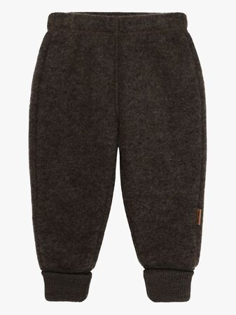 Mikk-Line Fleecehousut Merinovilla, Dark Brown Melange