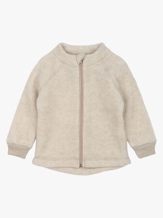 Mikk-Line Fleecetakki Merinovilla, Melange Offwhite