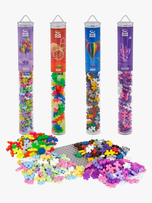 Plus-Plus Rakennussarja + Pohjalevy & Tuubi Mix, 4x100 Osaa