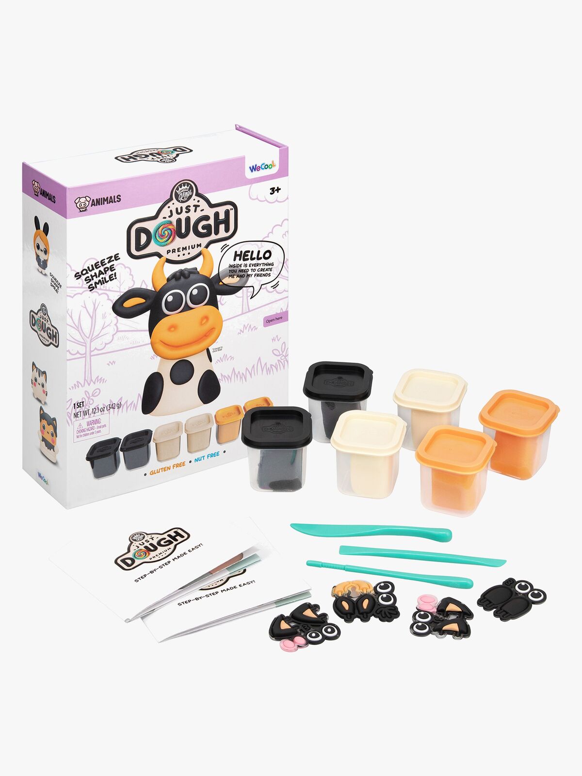 Just Dough Muovailuvaha Lehmä 57 g, 6-pack