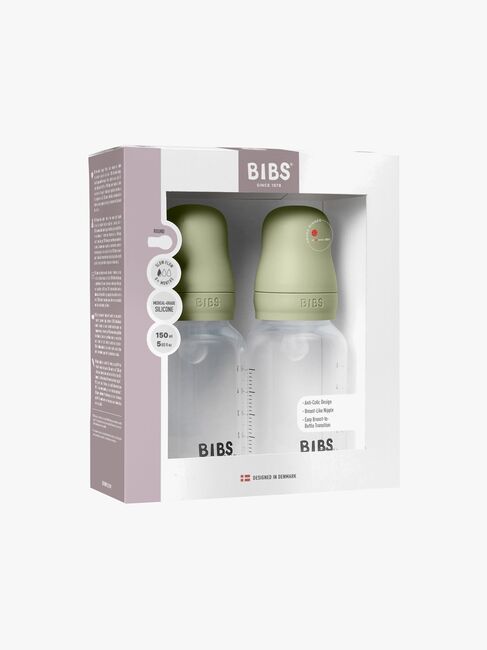 BIBS Slow Flow Tuttipullo Silikoni 2-pack 150 ml, Sage