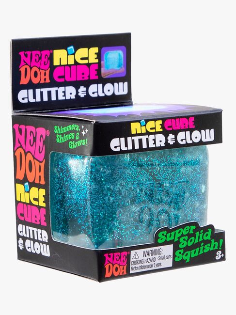 NeeDoh Nice Cube Glitter & Glow Stressipallo Lajiteltu
