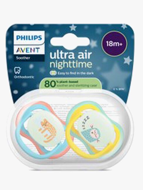 Philips Avent Ultra Air Tutti Yö 18m+ 2-pack, Sininen/Keltainen