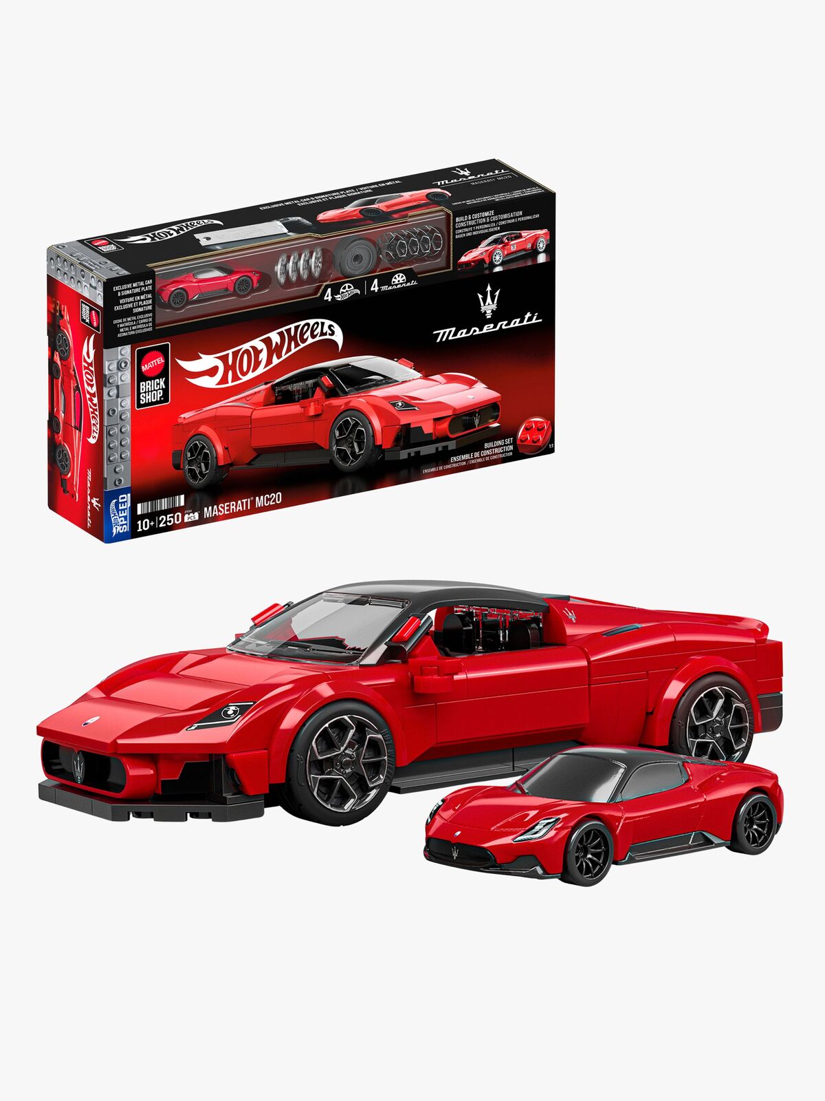 Mattel Brick Shop Hot Wheels Speed Series Rakennussarja Maserati MC20 250 Osaa