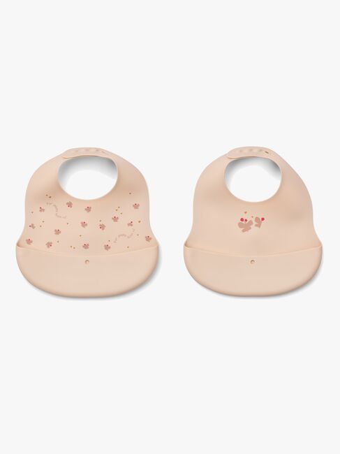 LIEWOOD Ember Kuvioitu Ruokalappu 2-pack, Mini Butterfly/Apple blossom