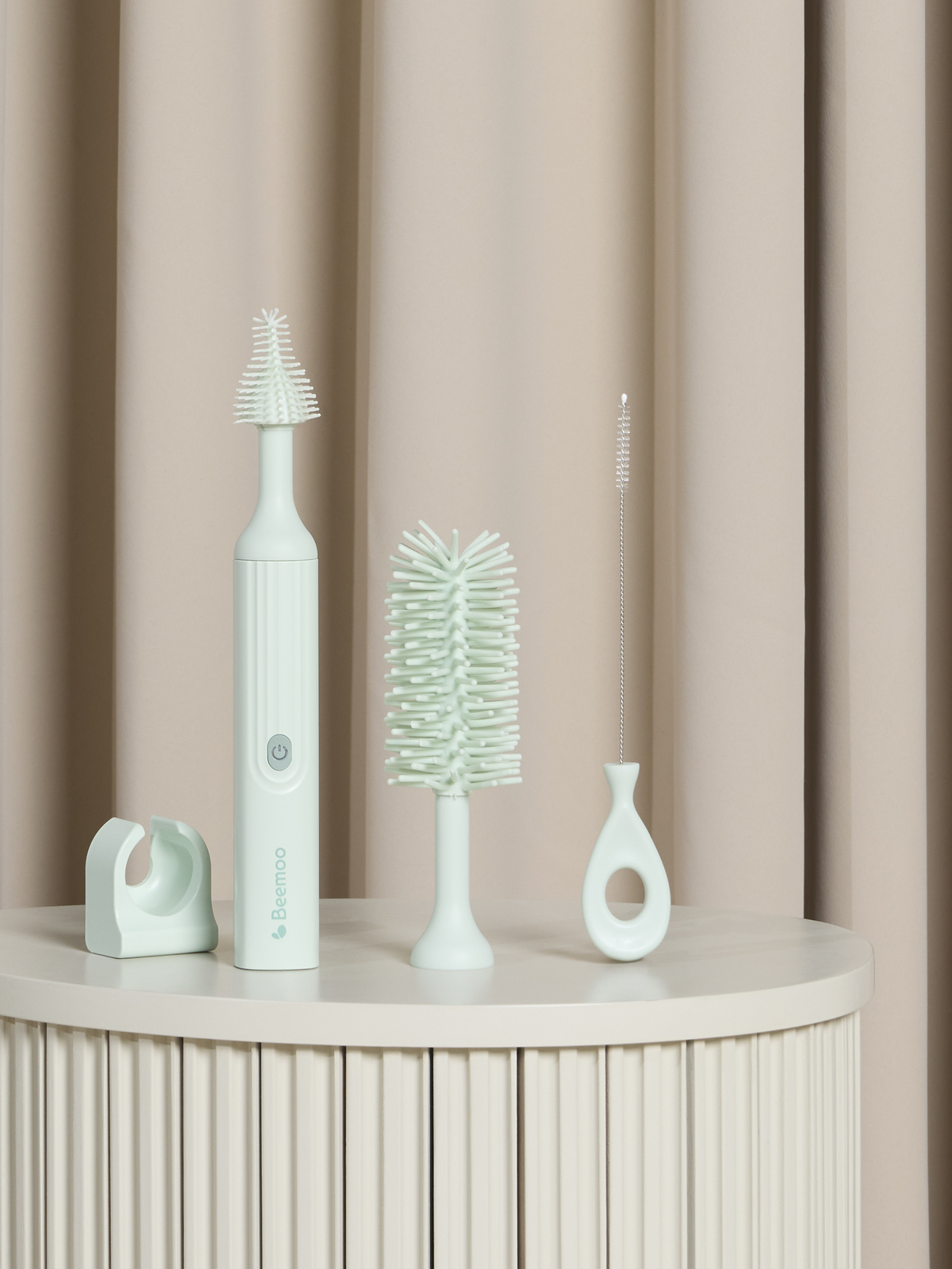 Beemoo CARE Sähköinen Pulloharja Tuttipullolle, Soft Green