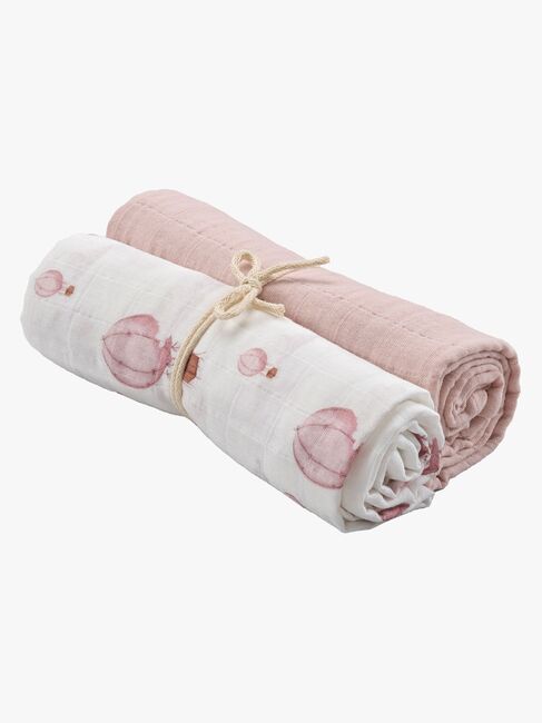 Borganäs Musliiniviltit Ilmapallo 70x70 2-pack, Vaaleanpunaiset