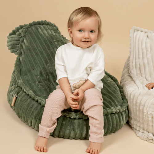 Meowbaby Churros Säkkituoli Teddy, Olive Sage Green