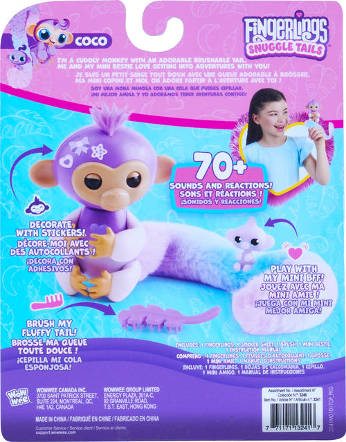 Fingerlings Pehmolelu Snuggle Tails Apina