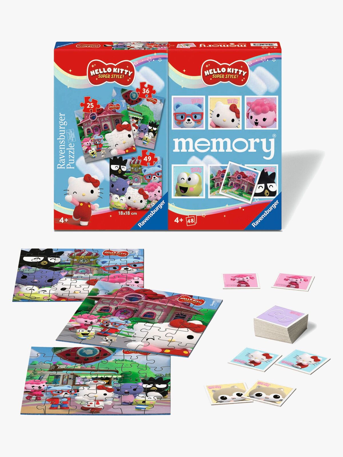 Ravensburger Hello Kitty Palapeli 3-in-1 + Muistipeli