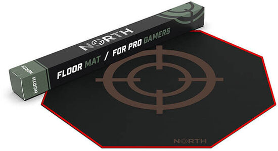 NORTH Pro Gaming Lattiamatto 100 cm, Musta/Punainen