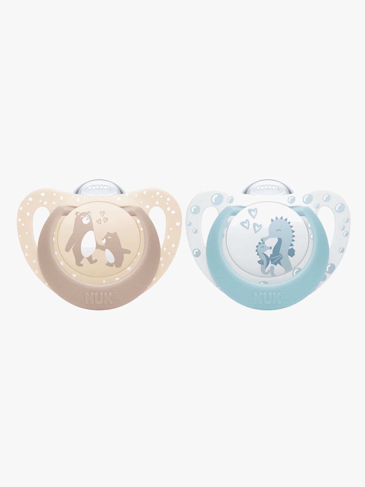 NUK First Choice Classic Tutti 2-pack Koko 1, Bear/Seahorse