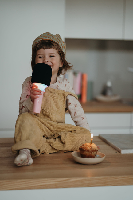 Kidywolf KIDYMIC Karaokemikrofoni All-in-One, Vaaleanpunainen