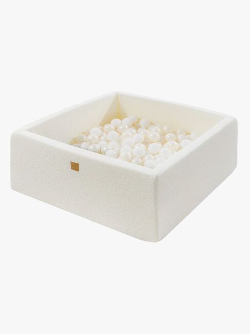 MeowBaby Boucle Square Pallomeri, White/White Pearl