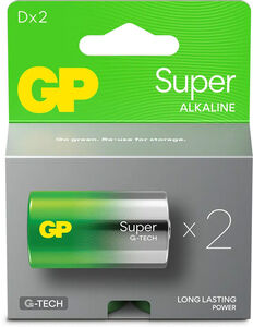 GP Super Alkaline G-TECH D/LR20 Paristot 2-Pack