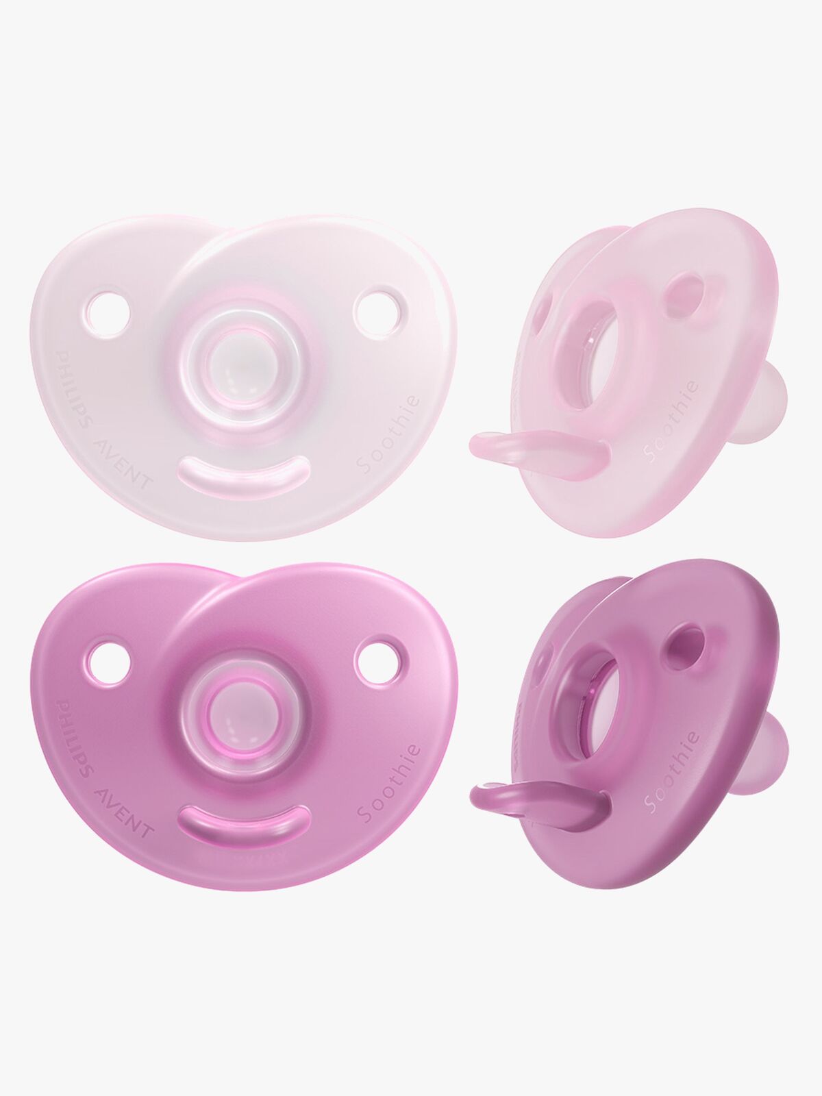 Philips Avent Soothie Tutti 0–6 kk 2-pack, Pink/Light Pink