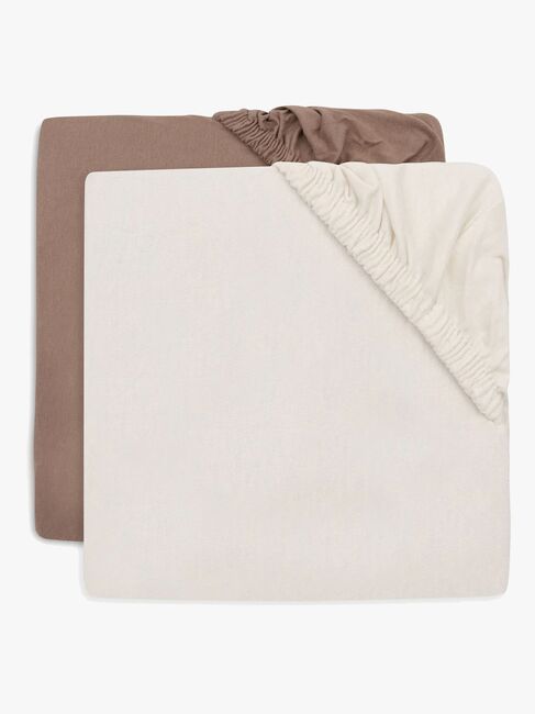 Jollein Muotoonommeltu Aluslakana 60x120 2-pack, Milky Coffee/Ivory