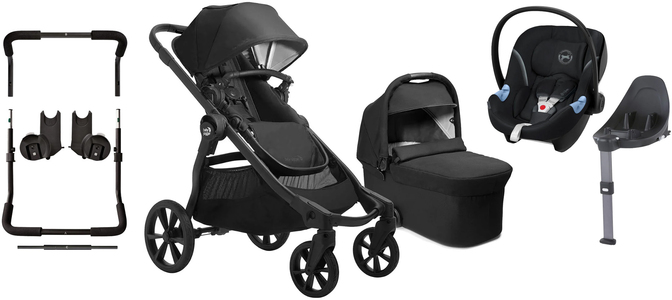 Baby Jogger City Select 2 Tencel Yhdistelmävaunut + Aton M, Lunar Black