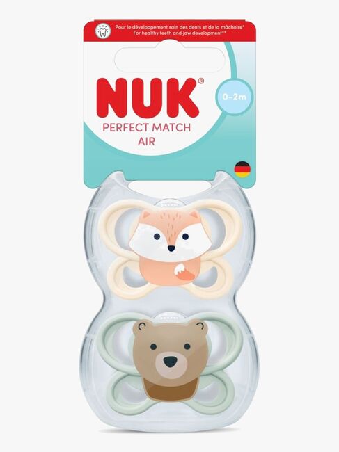 NUK Perfect Match Air Tutti 2-pack Koko 0, Fox/Bear