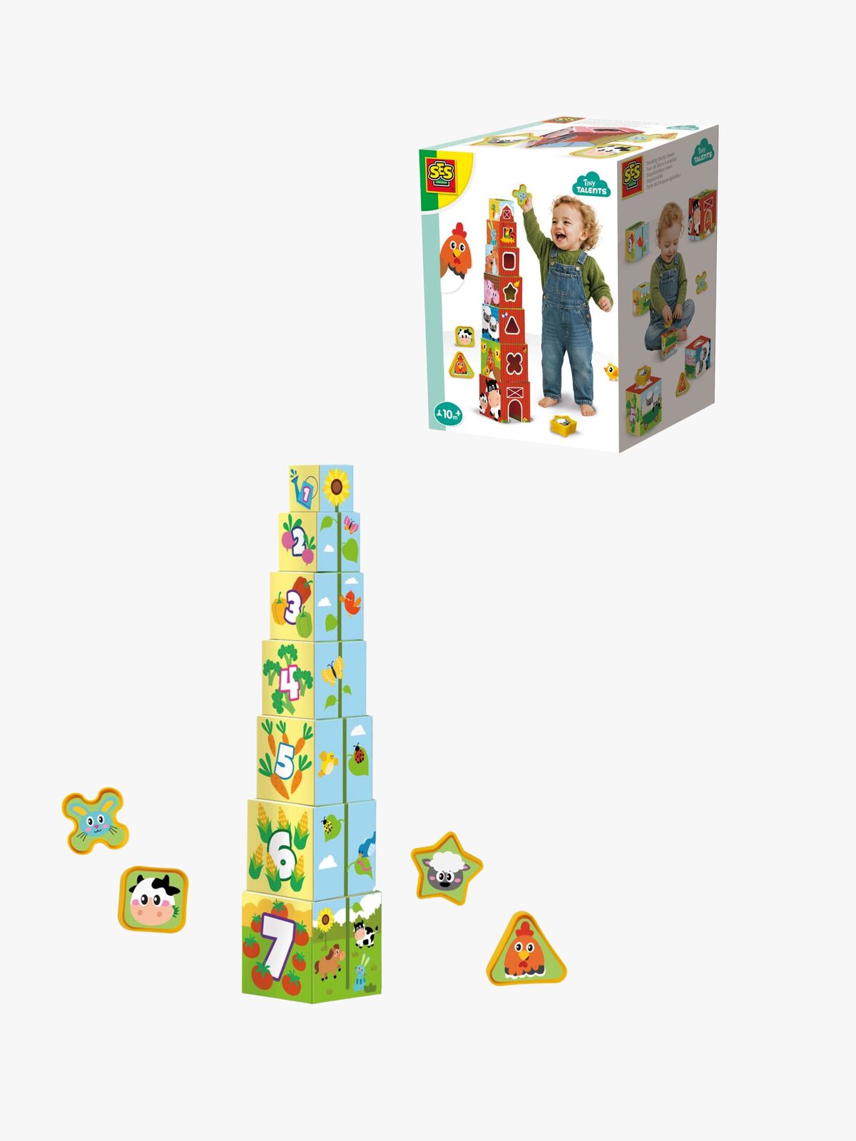 SES Creative Pinottavat Palikat Maatilan Eläimet 2-in-1