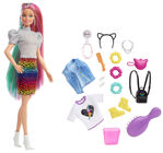 Barbie Totally Hair Nukke Leopard Rainbow