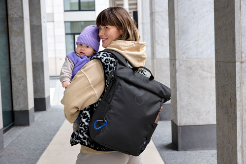 Lässig Outdoor Hoitolaukku Reppu + Roll-top-avaus, Black