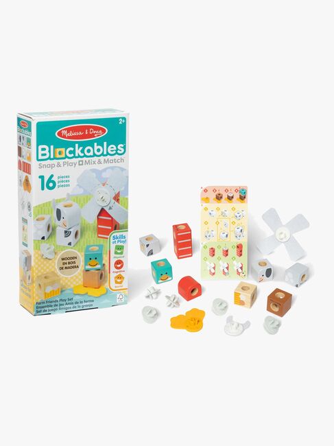 Melissa & Doug Blockables Rakennussarja Maatilan Eläin 16 Osaa
