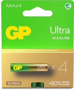 GP Ultra Alkaline G-TECH AAA/LR03 Paristot Joutsenmerkitty 4-Pack
