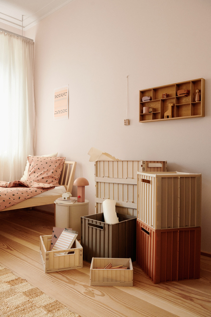 LIEWOOD Weston Säilytyslaatikko + Kansi & Pyörät, Sandy