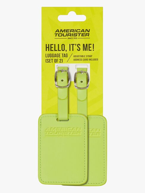 American Tourister Matkalaukun Nimilappu 2-pack, Light Lime