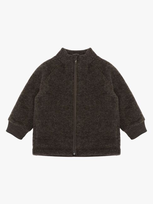 Mikk-Line Fleecetakki Merinovilla, Dark Brown Melange