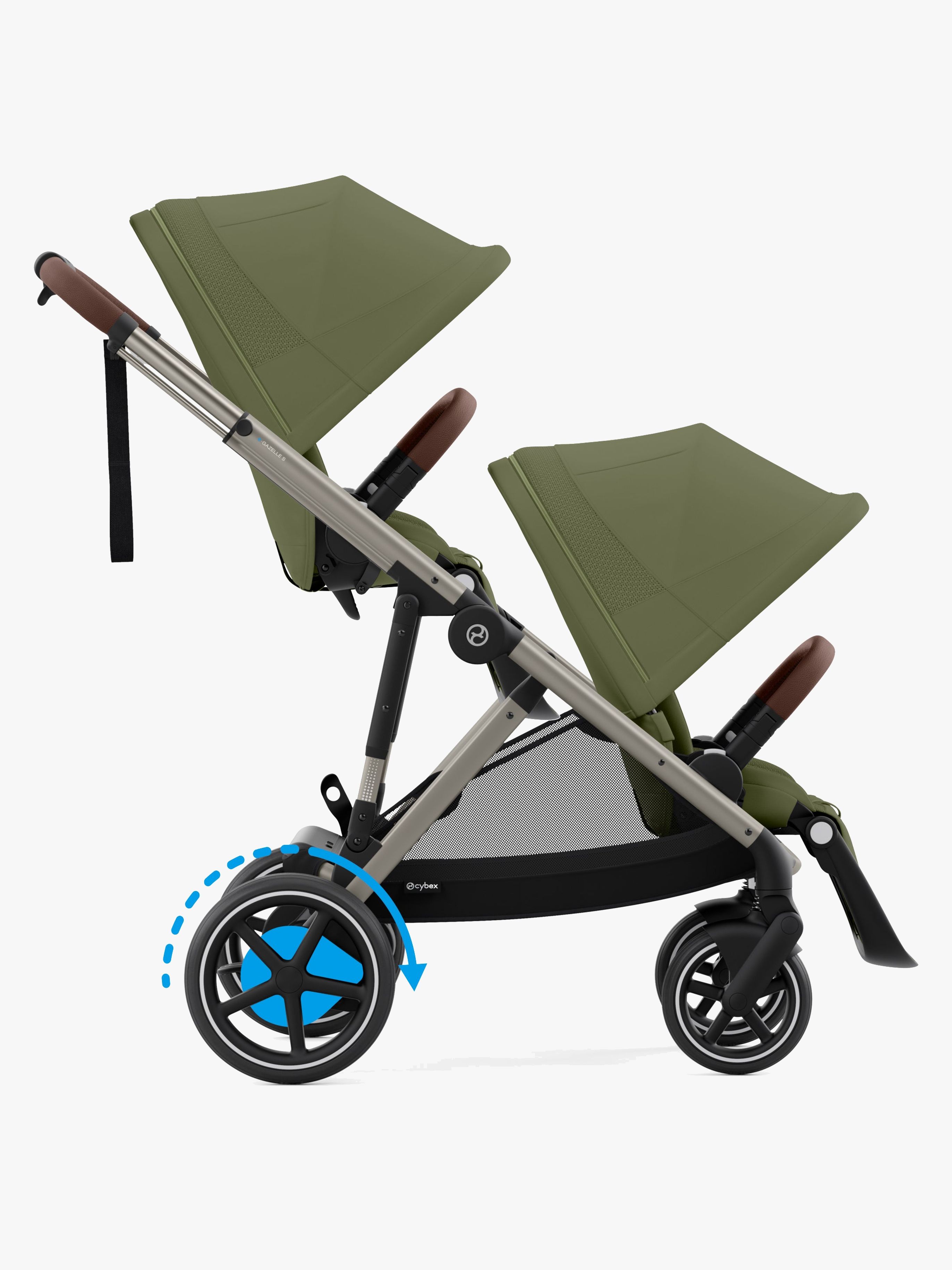 Cybex e-Gazelle S Sisarusrattaat, Moss Green/Taupe