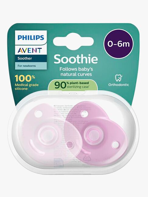 Philips Avent Soothie Tutti 0–6 kk 2-pack, Pink/Light Pink