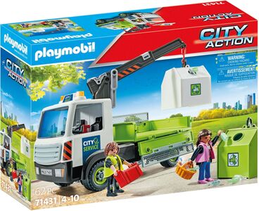 Playmobil 71431 City Life Lasinkierrätys Jäteauto + Jäteastiat