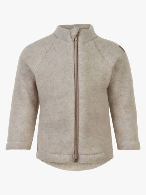 Mikk-Line Vauvan Fleecetakki Merinovilla, Melange Offwhite