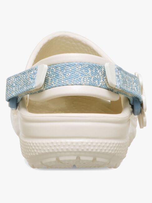 Crocs Classic Denim Flower Kids Pistokkaat, Summit White