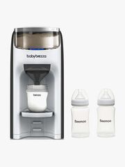 Baby Brezza Formula Pro Advanced Äidinmaidonkorvike- Ja Vellikone + Beemoo Care Äidinmaitopullo 240 ml 2-pack, White