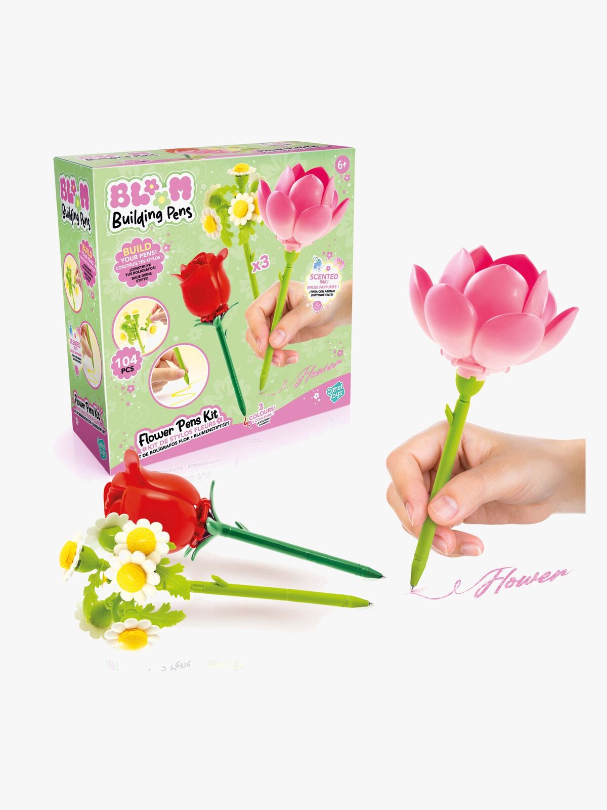Bloom Building Pens Flower Brick Kynät 3-pack