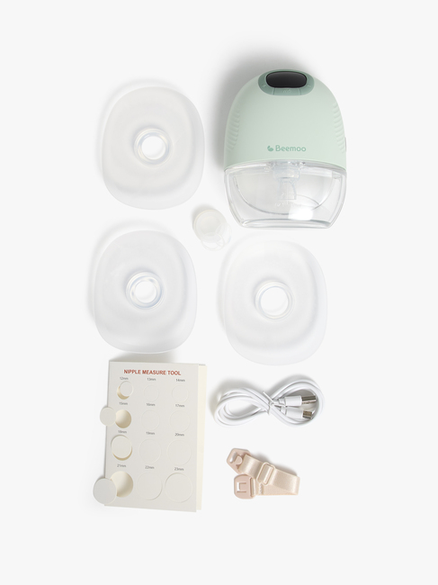 Beemoo CARE Wearable Slim Sähkökäyttöinen Rintapumppu Single, Soft Green