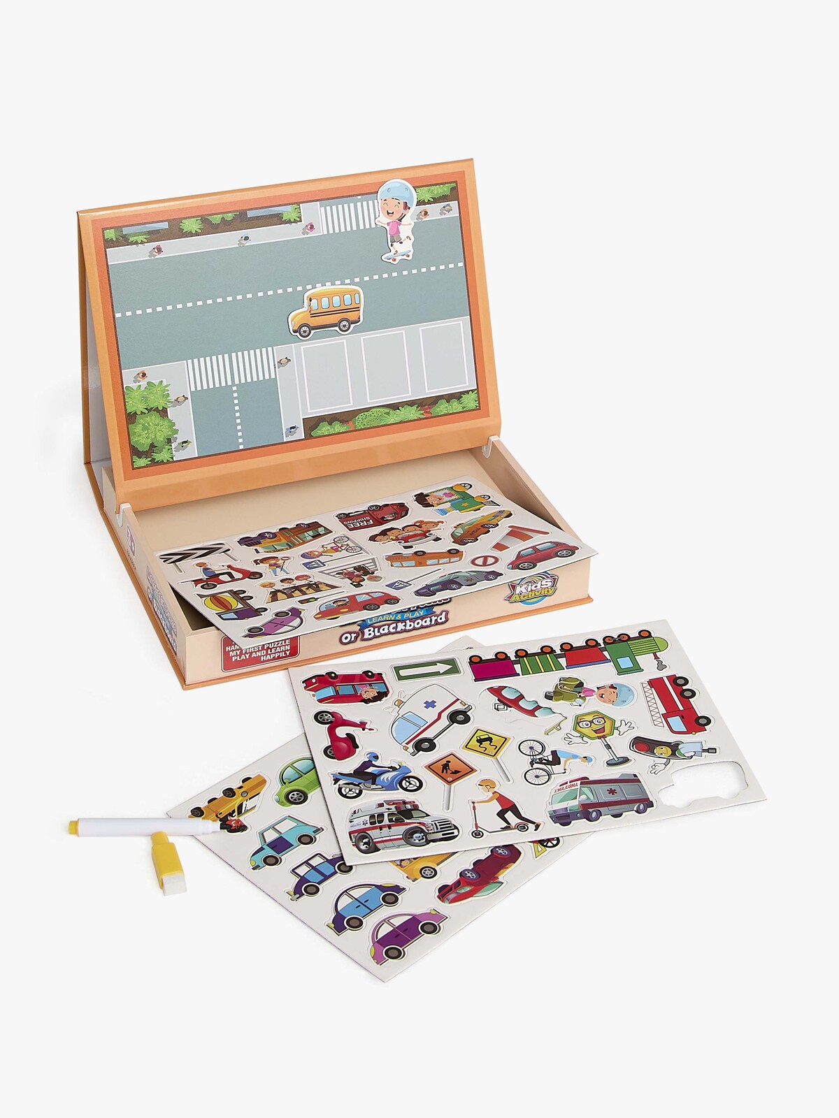 Fippla 2-in-1 Magneettitaulu & Piirustustaulu Autot