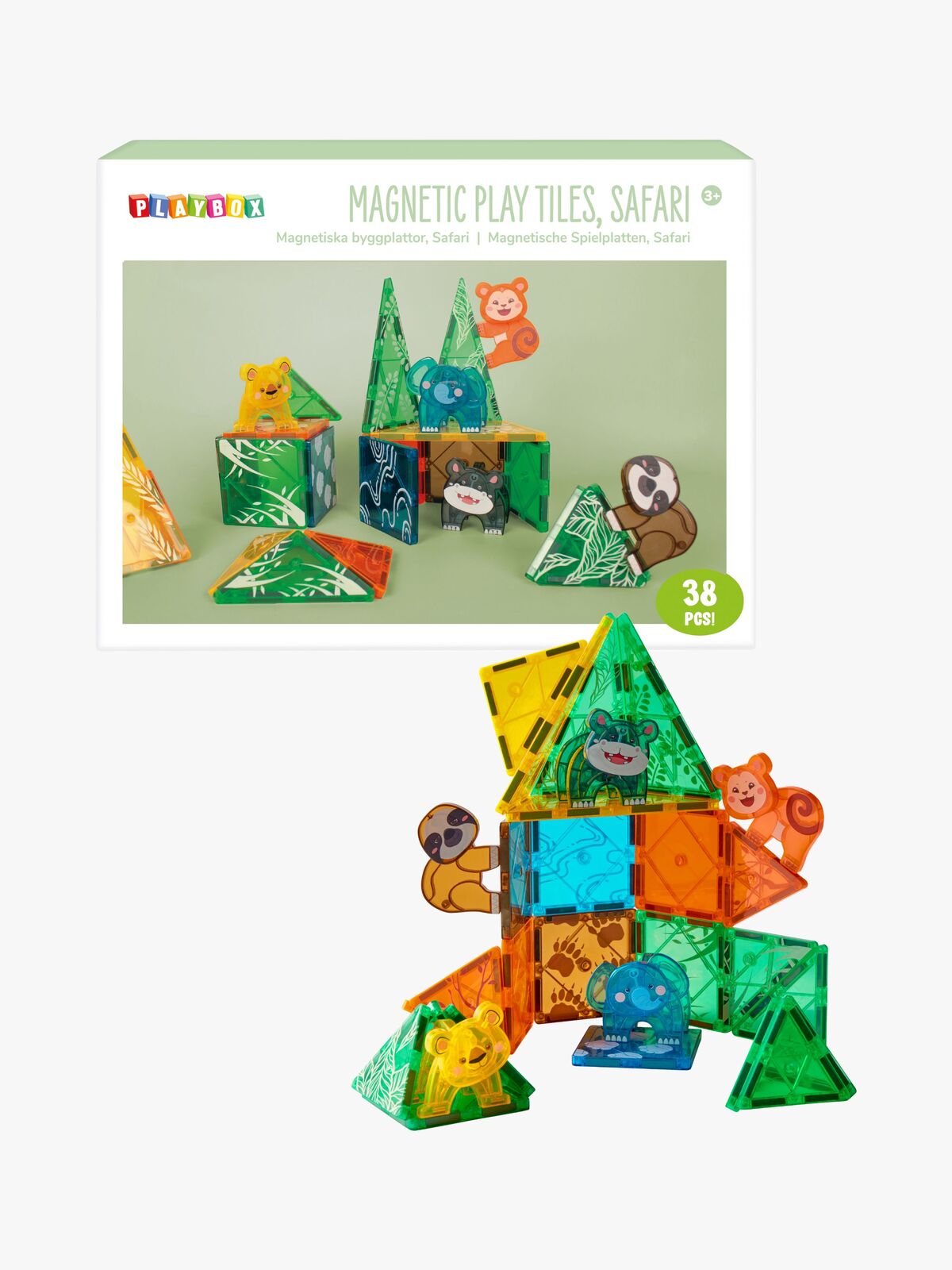 Playbox  Magneettiset Laatat Safari 38 Osaa
