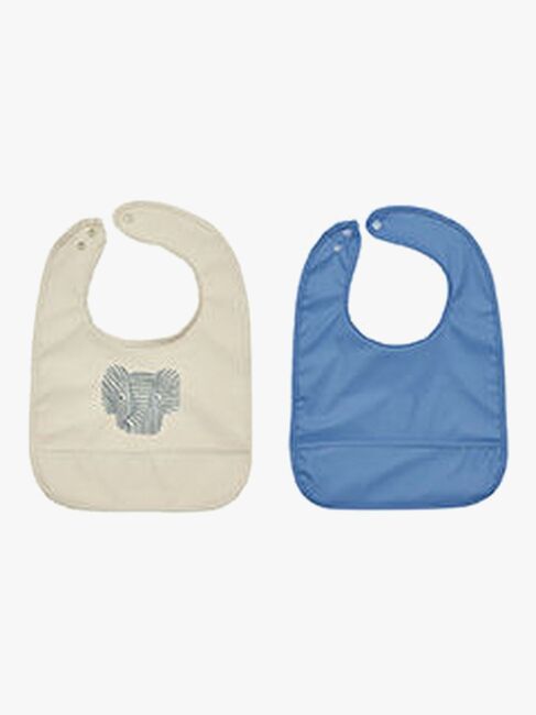 OYOY Erik Norsu Ruokalappu 2-pack, Beige/Blue