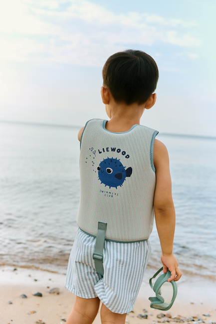 LIEWOOD Duke Stripe Uimashortsit, Stripe Peppermint/Crisp White